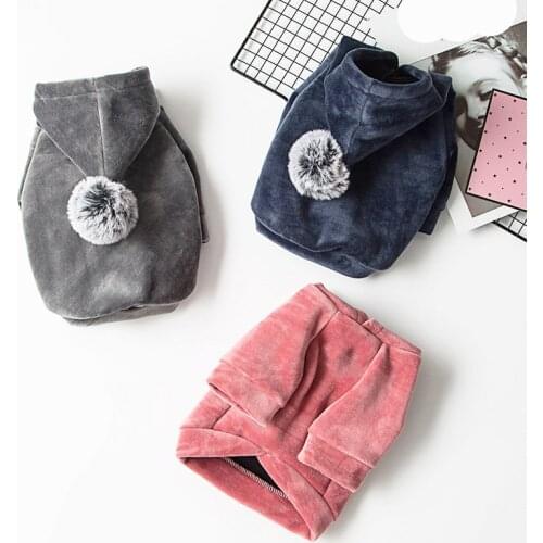 Fashion Winter Dog Coat Soft Velvet Fabric Pet Hoodie Jacket For Small Medium Large Dogs Warm Chihuahua Clothes ubranka dla psa