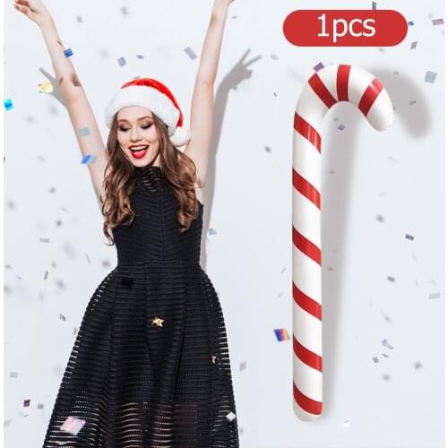 Inflatable Santa Claus Walking Stick Portable Festival Christmas Children Toy Stick Xmas Tree Hanging Ornaments Party Supplies