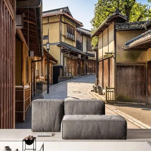 Custom Any Size Retro House Road Street View 3D Mural Wallpaper Living Room TV Background Wall Home Decor 3D Wall Sticker Cloth