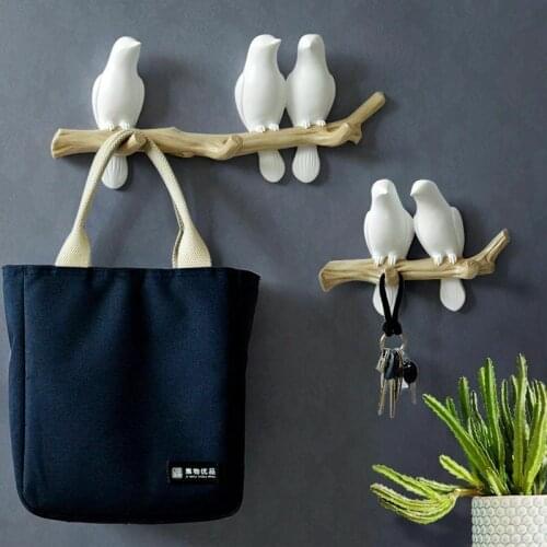 Wall Decorations Home Accessories Hanger Resin Bird Key Hat Handbag Holder