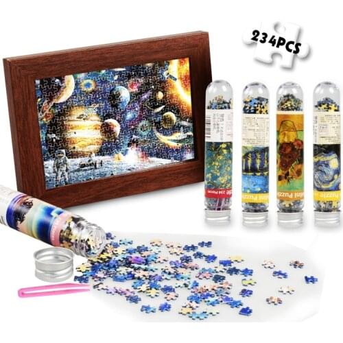234PCS Adult Landscape Puzzles Mini Test Tube Puzzle Game OilPainting Jigsaw Pocket Small Puzzle Learning Education Assemble Toy