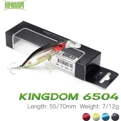 Kingdom Minnow Fishing Lure 55mm 7g/70mm 12g Vibrate Sinking Hard Fishing Wobblers For Perch Carp Pike Fishing Trolls Swimbait