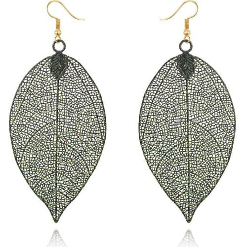 Dayoff European Irregular Leaf Leaves Drop Dangle Earrings for Women Geometric Pendant Statement Earings Womens Jewelry E261
