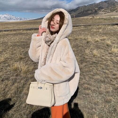 Faux Fur Coat Jacket Women Fashion Fur Coat Women Teddy Jacket Elegant Plush Blouse Mink Fur Solid Female Coat Winter Overcoat