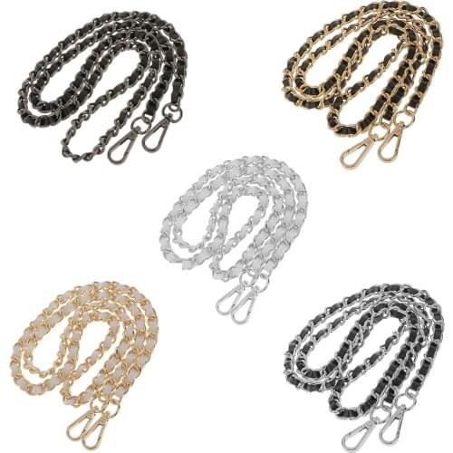 120cm Metal + Leather Cross Body Bag Chain Strap Purse Handbag Shoulder Bag Chain Replacement