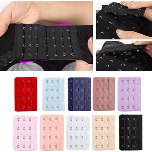 4 Hooks Bra Extender Strap Extension Women Intimates 3 Rows Elastic Bra Extension Strap Replacement Adjustable Belt Buckle 2pcs