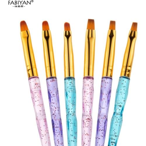 Nail Art UV Gel Brushes Set Painting Extension Builder Pen Drawing Flower Manicure Salon Tools 6Pcs Kit