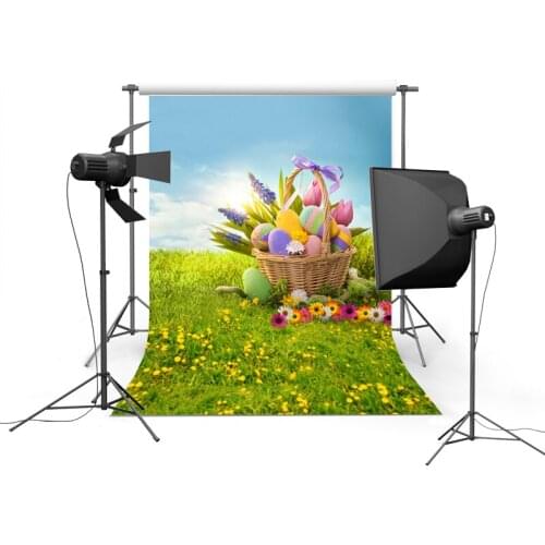 Easter eggs basket-photography backgrounds polyester kids photo backdrops of photographic studio accessories photophone GE-033