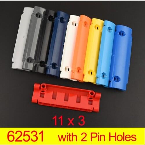 4PCS 62531 High-Tech Panel Curved 11 x 3 with 2 Pin Holes through Panel Surface MOC Building Block Bricks Cars Parts DIY Toys