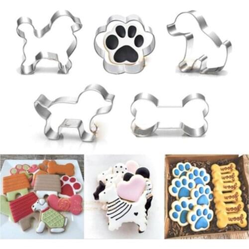 Animal Pet Dog Bone Paw Cookie Biscuit Cutter Stainless Steel Mould Baking Decor Cake Decoration Tool Cake Biscuit Mold