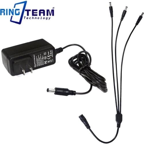 1 Female To 3 Male Power Cord Adapter 5.5x2.1 mm DC Power Extension Cord 12V 3A For CCTV/ Surveillance /Cameras Splitter Lead