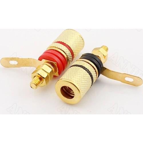 10pcs/lot Gold Plated Horn Wire Terminal Audio Plug Speaker Connector For Budweiser Banana Socket