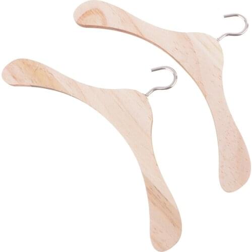 20pcs Clothes Hangers, Made Of Natural Wood For Doll Clothes 15cm