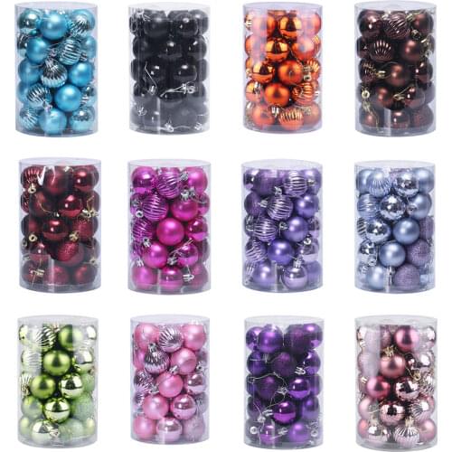 34pcs Christmas Tree toys Decorations Ball Bauble Xmas Party Hanging Ball Ornaments Decorations for Home Market New Year