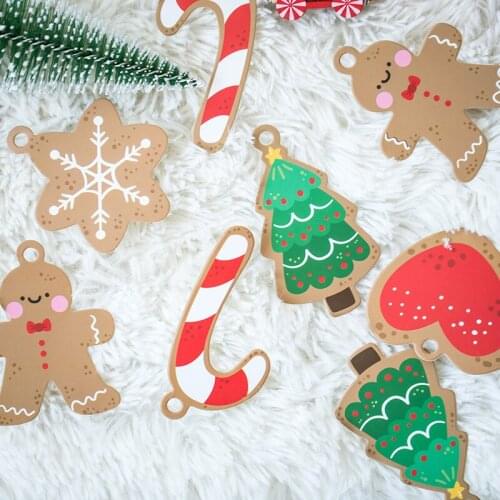 50Pcs Merry Christmas Tags Kraft Paper Card Gift Label Tag Xmas Tree Ornaments Christmas Decortaions for Home New Year 2022