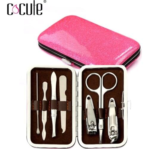 7pcs Stainless Steel Nail Clippers Set Professional Scissors Suit With Box Trimmer Grooming Manicure Cutter Kits For Nail Tools