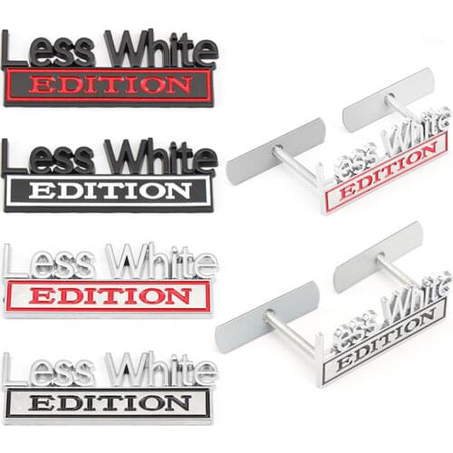 Car Sticker Less White Edition Badge Metal Emblem Front Hood Grille for Jeep Alfa Romeo Lexus Citroen Ford Toyota Hyundai Volvo