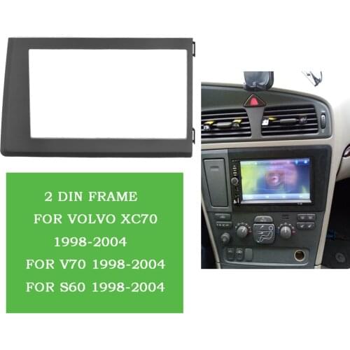 2 Din Frame Car Radio Fascia for Volvo XC70 V70 S60 1998--2004 Double Din Frame Stereo Plate Trim Kit Panel Dash CD DVD
