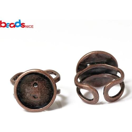 Beadsnice ID23962smt2 Brass Cabochon Ring Base Resin Ring Blank Setting 16mm Plain Ring Settings