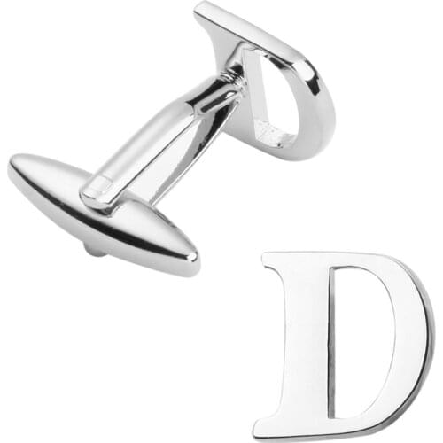 Free delivery, high quality copper material cuff links, brand new fashionable silvery D letter cuff links, mens wedding gifts