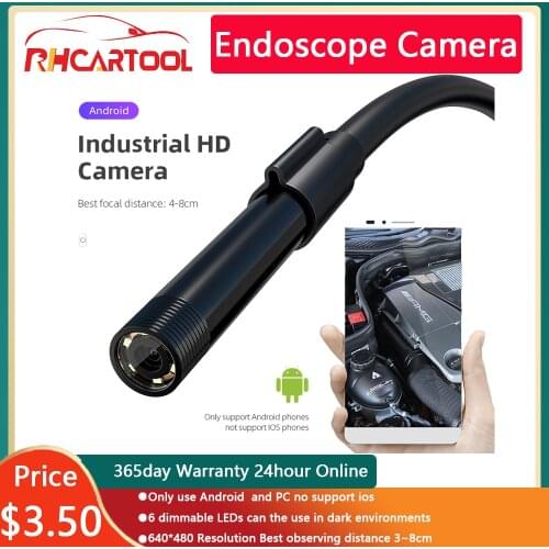 5.5/7mm Endoscope Camera Flexible IP67 Waterproof Micro USB Inspection Borescope Camera for Android PC Notebook 6LEDs Adjustable
