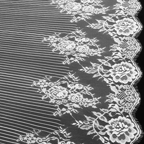 GLace 3M/Lot striped nylon eyelash lace fabric Handmade DIY clothing lace accessories French eyelash embroidery lace TX1088
