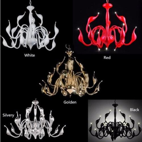 Art Deco European Candle Crystal LED Swan Chandeliers Ceiling Bedroom Living Room Modern Decoration G4 Lighting Free Shipping