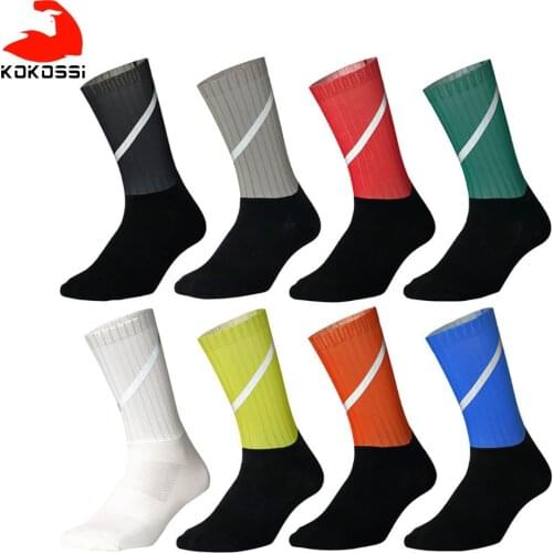 KoKossi Reflective Cycling Sports Socks Anti-slip Technical Fabric Breathable Skin-friendly Comfortable Outdoor Running Socks