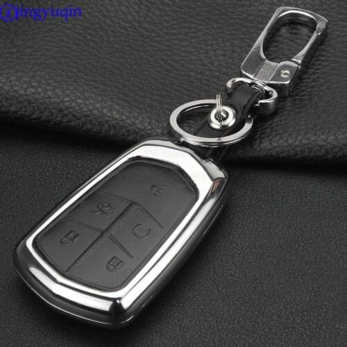 5 Buttons Zinc Alloy Leather Car Key Cover Case for Cadillac CTS ATS 28T CTS-V coupe SRX Escalade srx atsl xts 2015 Car Key
