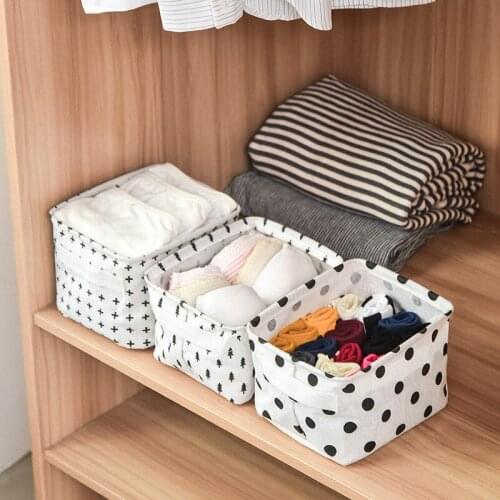 Linen Desktop Storage Basket Waterproof Toy Sundries Storage box Cosmetic Underware high quality Storage Organizer Home storage