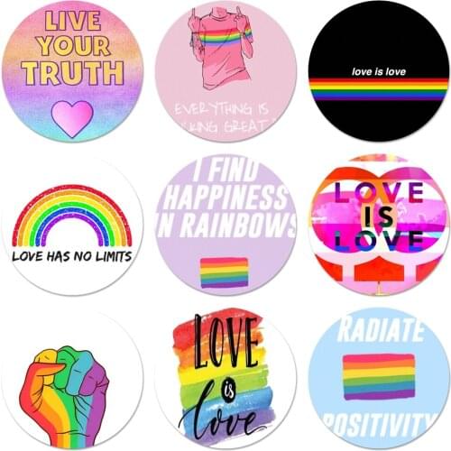 Love is love Gay Lesbian LGBT Badge Brooch Pin Accessories For Clothes Backpack Decoration gift 58mm