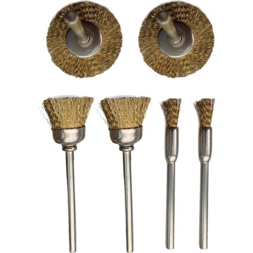 6pcs/Set Wire Brushes Kit Bowl Type 15mm Straight Type 8mm T Type 22mm Power Tools Parts For Grinders Polisher