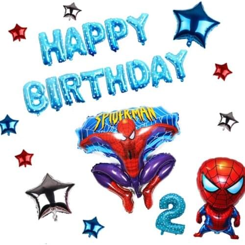 The Avengers Superhero Theme Spiderman Childrens Birthday Party Boys Preference for Festive Decoration Foil Balloon Set