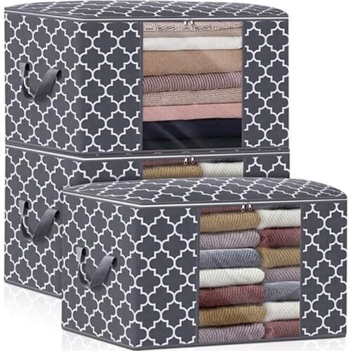 Non Woven Large Capacity Dirty Clothes Collecting Organizer Quilt Blankets Storage Bags with Clear Window