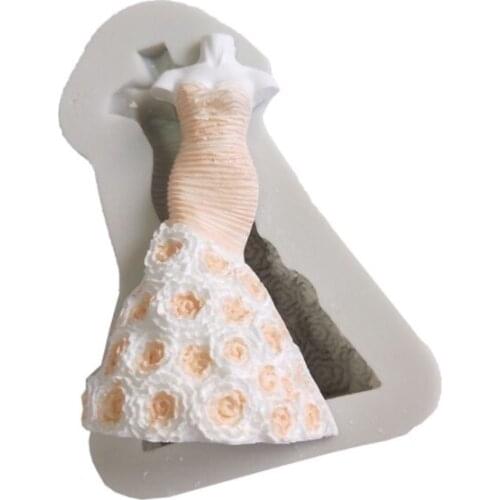 DIY new womens evening dress skirt liquid silicone mold soft clay modeling tool