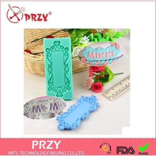 New Arrival Oval Frame Sugar Silicone Mold Picture Frame/nameplate Mold Mirror Fondant Cake Decoration Tools Moulds PRZY 001