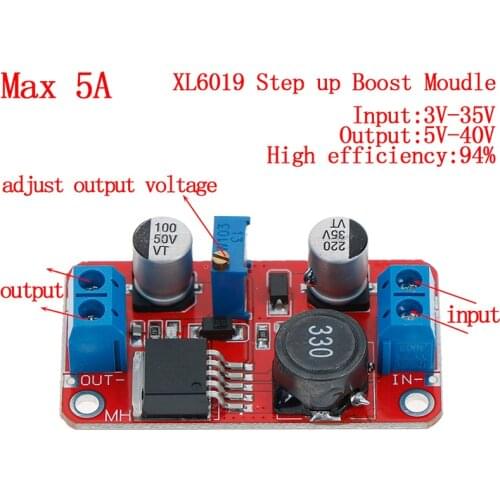 New 5A DC-DC Step Up Power Module Boost Volt Converter 3.3V-35V To 5V 6V 9V 12V 24V Dropshipping