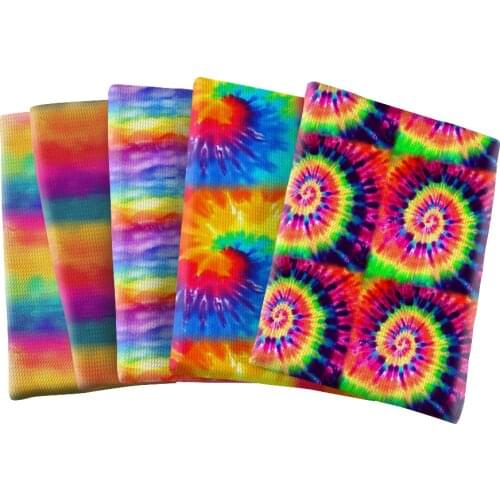 Printing Tie-dyeing Rainbow Polyester Cotton Bubble FabricNeedlework Material DIY Handmade Cloth 50*145cm
