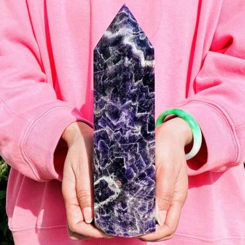Natural Dream Amethyst obelisk Crystal Energy column Reiki healing