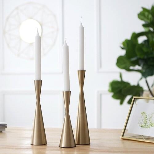 Simple Modern Style Gold And Silver Metal Candle Holders Wedding Decoration Bar Party Home Decor Candlestick
