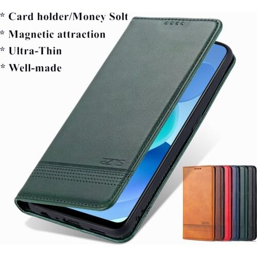 Deluxe magnetic adsorption leather phone case for OPPO A94 A95 5G flip cover protective case capa fundas