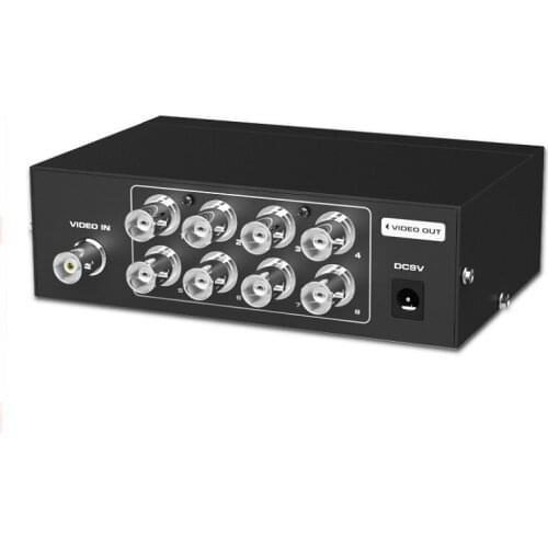 8Ports BNC Video Splitter 1 In 8Out Set-top box Surveillance Camera HD Input Computer TV Projector Simultaneously Display Output