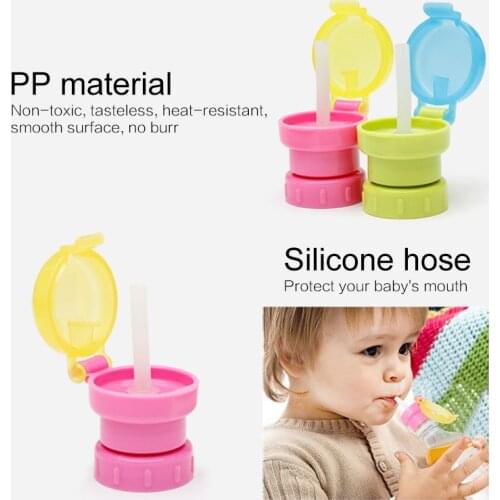 Baby Childrens Portable Straw Cover Reborn Anti-Overflow Bottled Beverage Drinks Spill-proof Straw Cover Safe Non-toxic Product