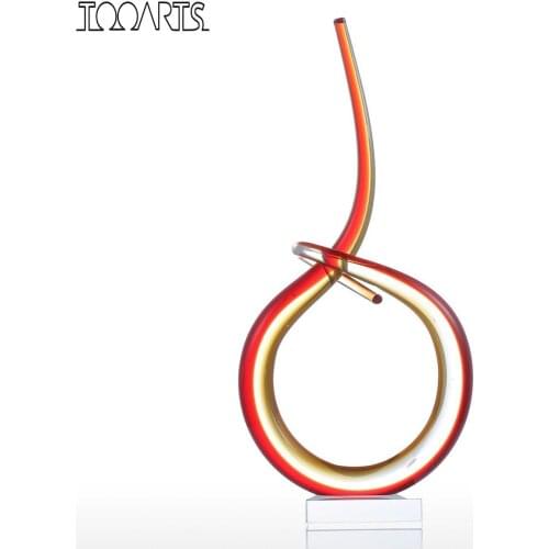 Tooarts Rhythm Glass Figurine Glass Ornament Elegant Shape Figurine Modern Art Favor Craft Gift Home Decoration