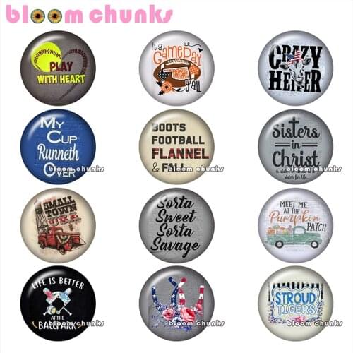 Words sports small town came day fall Round photo glass cabochon demo flat back Making findings 12mm/18mm/20mm/25mm B4493