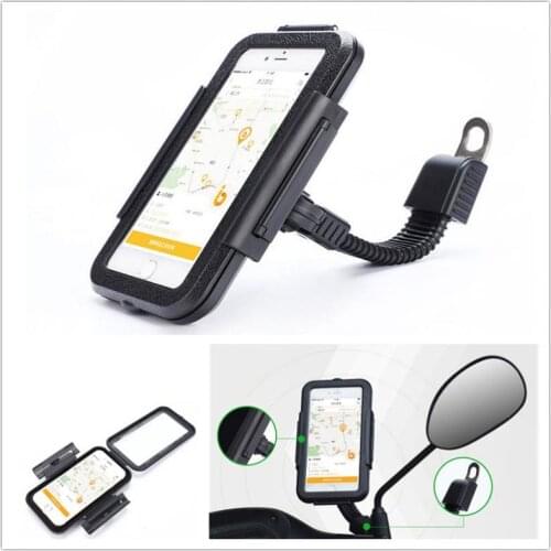 Waterproof Bicycle Motorcycle Phone Holder Moto Phone Bag Support Case Bike Rear View Mirror Mount Holder Bicycle Accessories