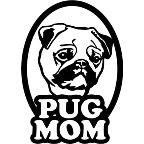 [WD047]Pug Mom Car Styling Accessories Car Sticker Vinyl Motorcycle sticker
