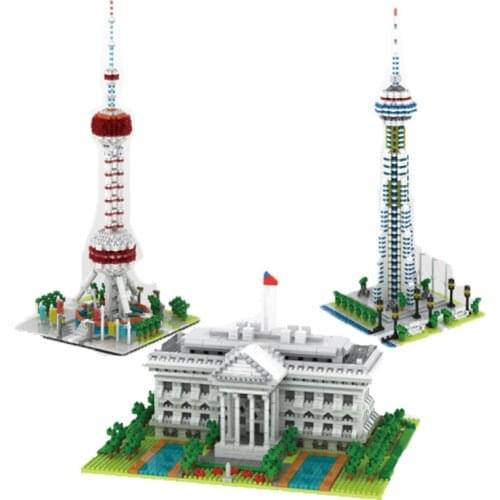 YZ Diamond Blocks World Famous Building White House Bricks CN Tower Auction Figure Juguetes Educational Toys Kids Gift YZ060