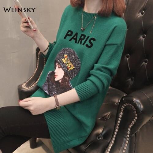 Women Knitted Sweater And Pullovers Full Sleeve Korean Fashion Style Long Sweaters Winter And Autumn 2019 New Casual Sweater