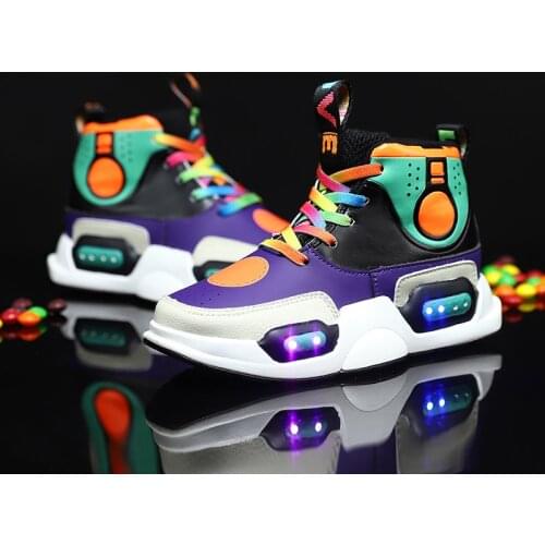 Winter warm shoes fashion Led Light Waterproof childrens shoes girls boys boots perfect for kids Genuine Leather USB Charging